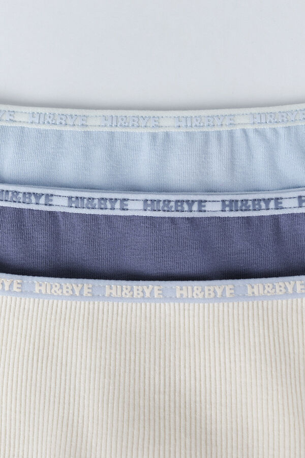 HI&BYE Pack 3 bragas cl&aacute;sicas azul, amarillo, azul claro estampado