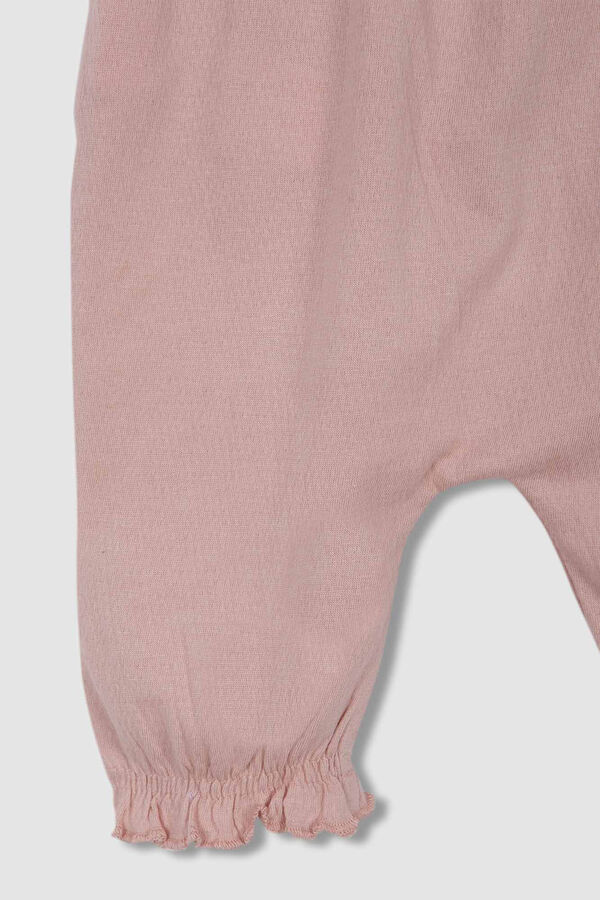 Womensecret Pantalón largo jersey con tirantes rosa viejo rosa