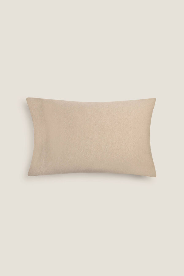 Textura Funda almohada punto algod&oacute;n beige