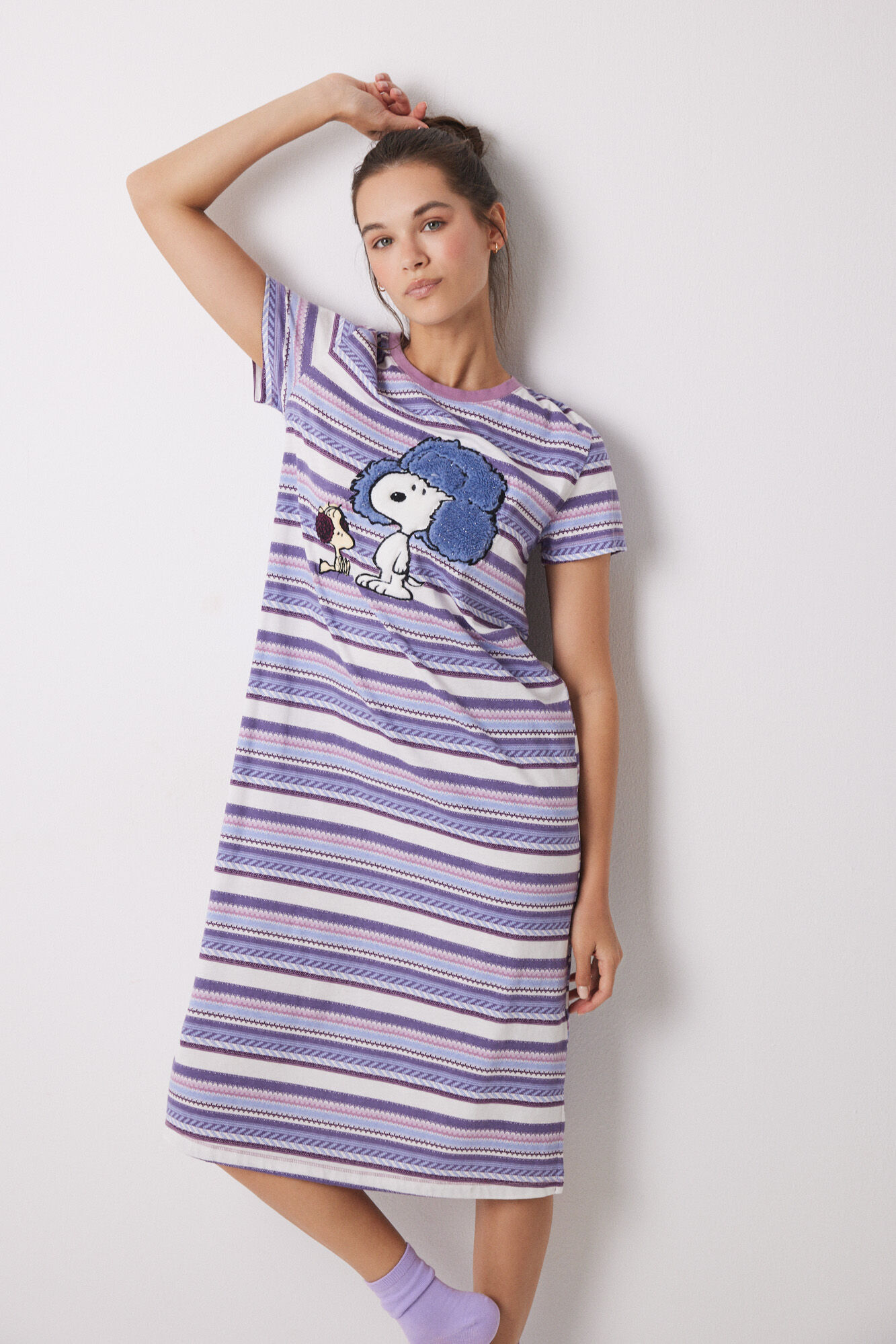 Women'secret Camisa de dormir midi 100% algod&atilde;o Snoopy
