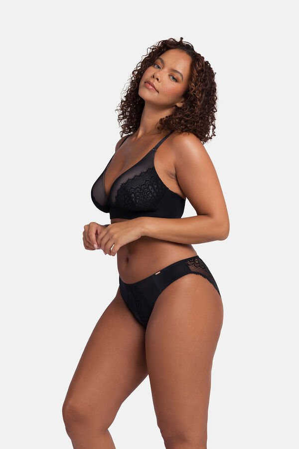 Dorina Suti&atilde; de renda sem aro preto