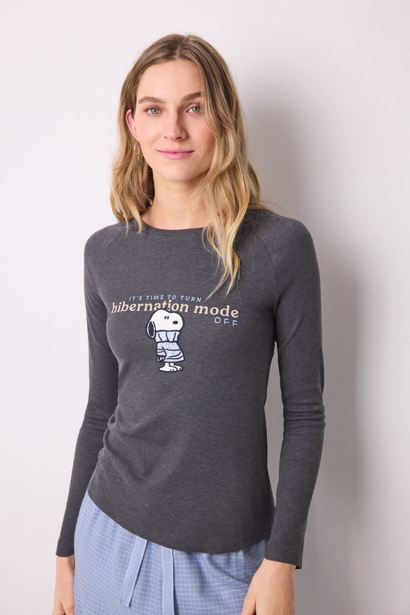 Women'secret Camiseta manga larga canal&eacute; Snoopy