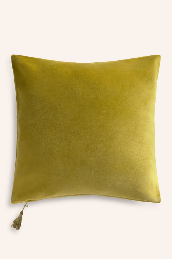 Calma House Funda de coj&iacute;n cuadrada de terciopelo verde Velour verde