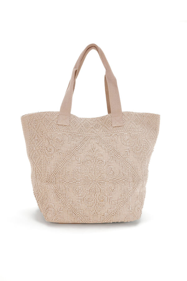 Abbacino Bolsa de praia grande azul Oceans Diary bege