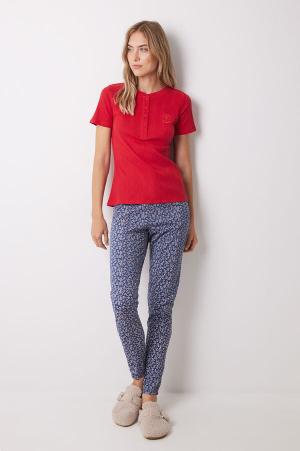 Women'secret Camiseta algod&oacute;n manga corta rojo rojo