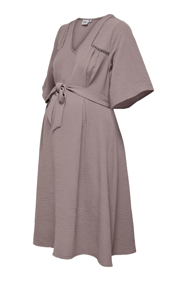 Only Maternity Vestido midi decote V maternity rosa