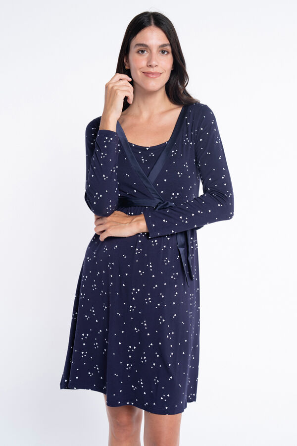 Ohma! Camis&oacute;n lactancia m/l estampado copos azul