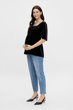Womensecret Camiseta top terciopelo maternity negro