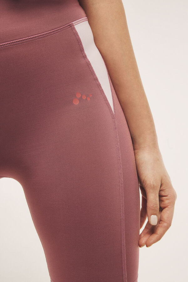 Womensecret Leggings curtas treino color block rosa