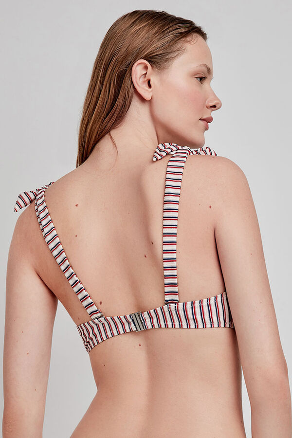 Gisela Top de biquíni com estampado riscas multicolor estampado