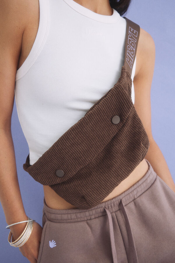 HI&BYE Riñonera pana marrón marrón