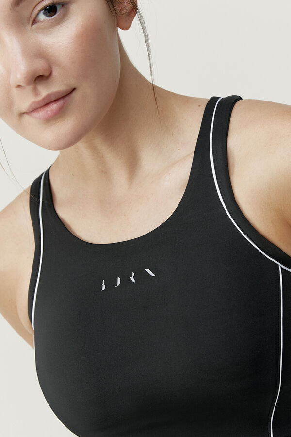 Born Living Yoga Top Indra Preto/Branco Off preto