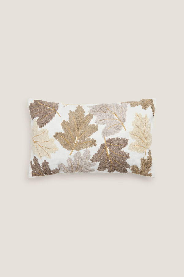 Textura Funda coj&iacute;n hojas oto&ntilde;o beige