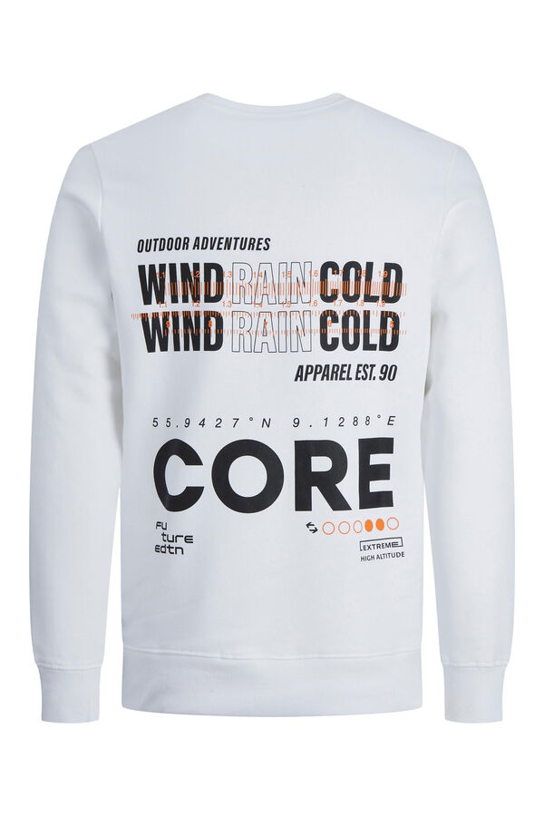 Jack & Jones Sudadera print espalda blanco