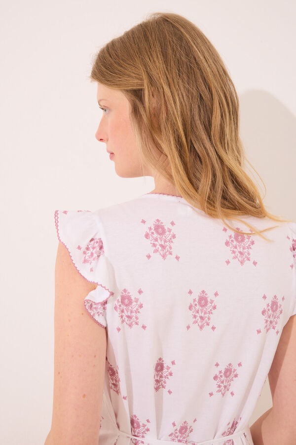 Women'secret Camis&oacute;n corto "maternity" blanco estampado floral marfil