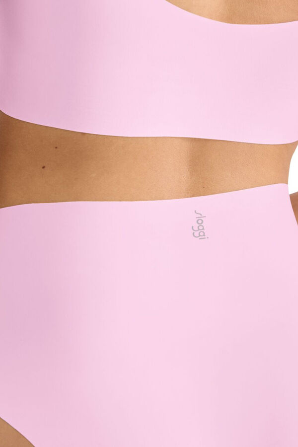 Sloggi Cueca cintura alta em microfibra sem costura rosa