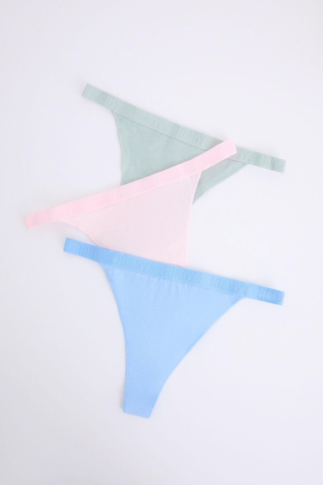HI&BYE Pack 3 tangas azul, verde y rosa