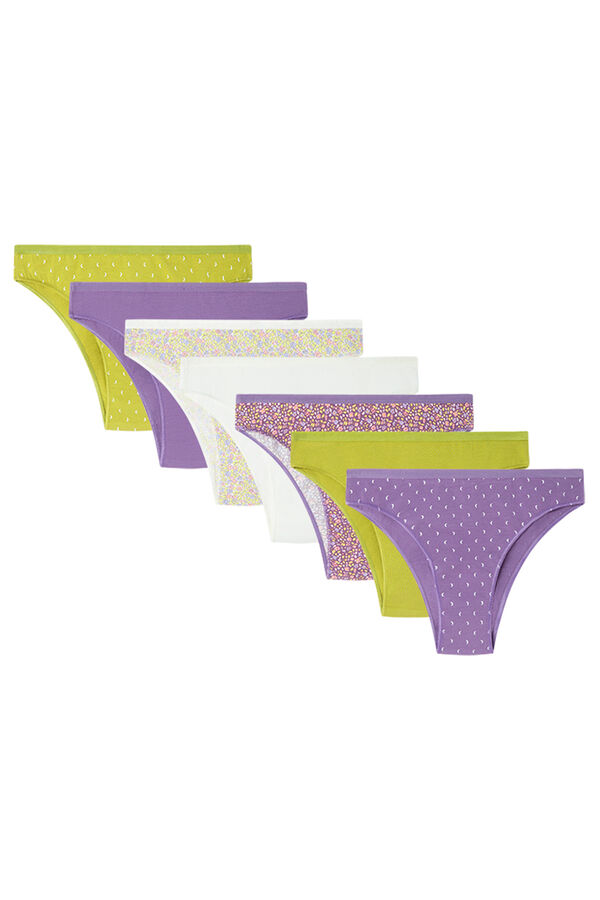 Women'secret Pack 7 bragas brasile&ntilde;as algod&oacute;n mix prints estampado