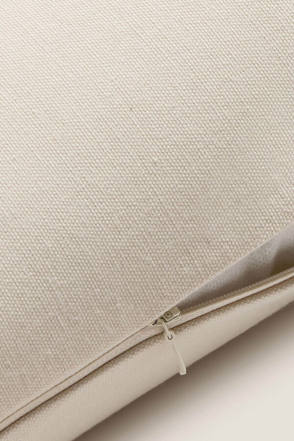 Textura Capa travesseiro algod&atilde;o flores bege