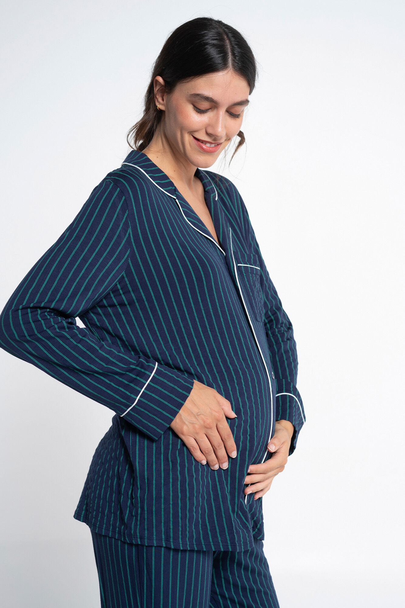 Ohma! Pacote de pijama formal riscas verde