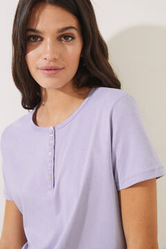 Womensecret Camiseta panadera manga corta 100% algodón morado morado/lila