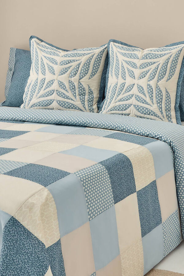 Textura Capa de edredom tradicional patchwork azul