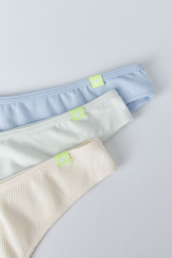 HI&BYE Pack 3 bragas brasile&ntilde;as azul, verde, amarillo blanco