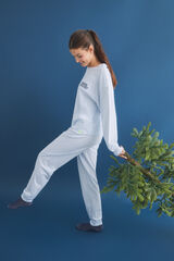 HI&BYE Pijama largo algod&oacute;n azul azul