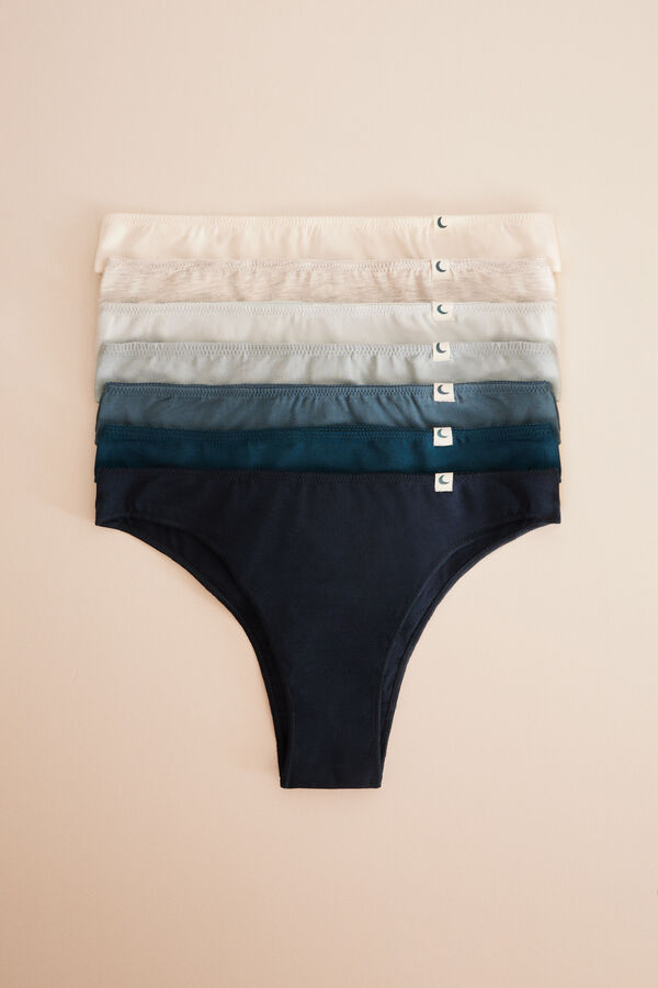 Women'secret Pack 7 bragas brasile&ntilde;as algod&oacute;n luna blanco