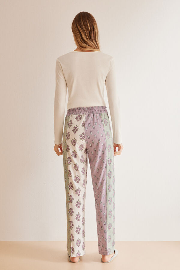 Women'secret Pantal&oacute;n pijama largo 100% algod&oacute;n patchwork estampado