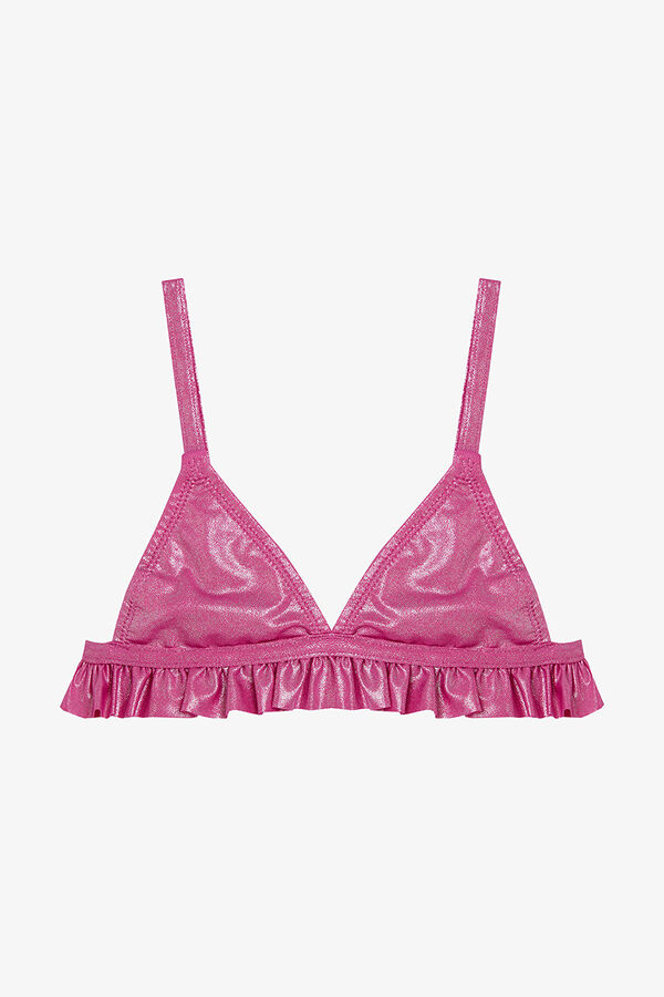 Penti Conjunto de bikini rosa brillo volante rosa