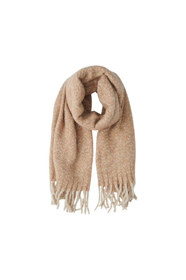 Pieces Bufanda larga de punto beige