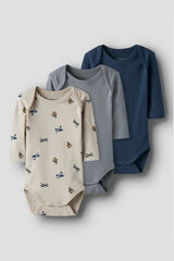 Name it Set de 3 bodies de bebe beige