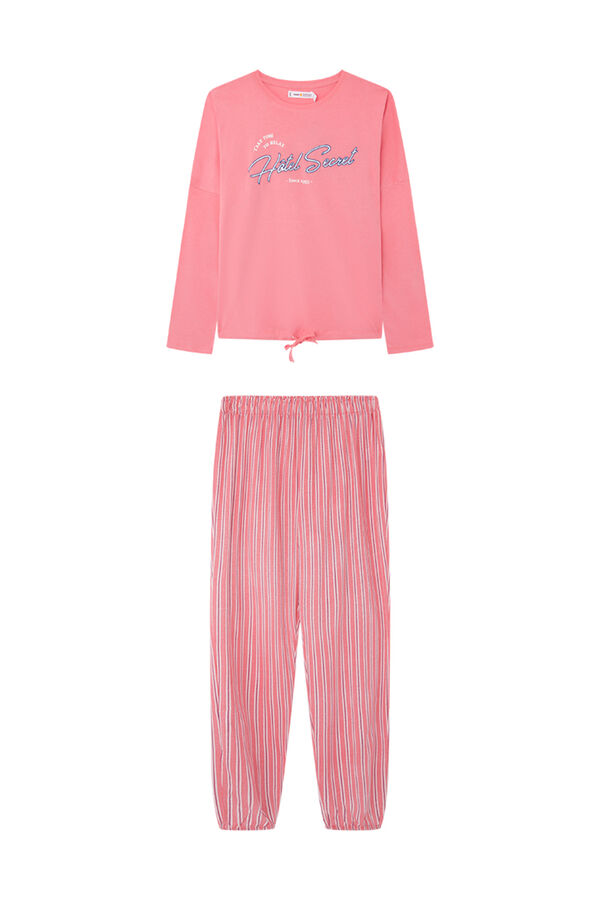 Women'secret Pijama 100% algod&oacute;n rojo rayas rojo