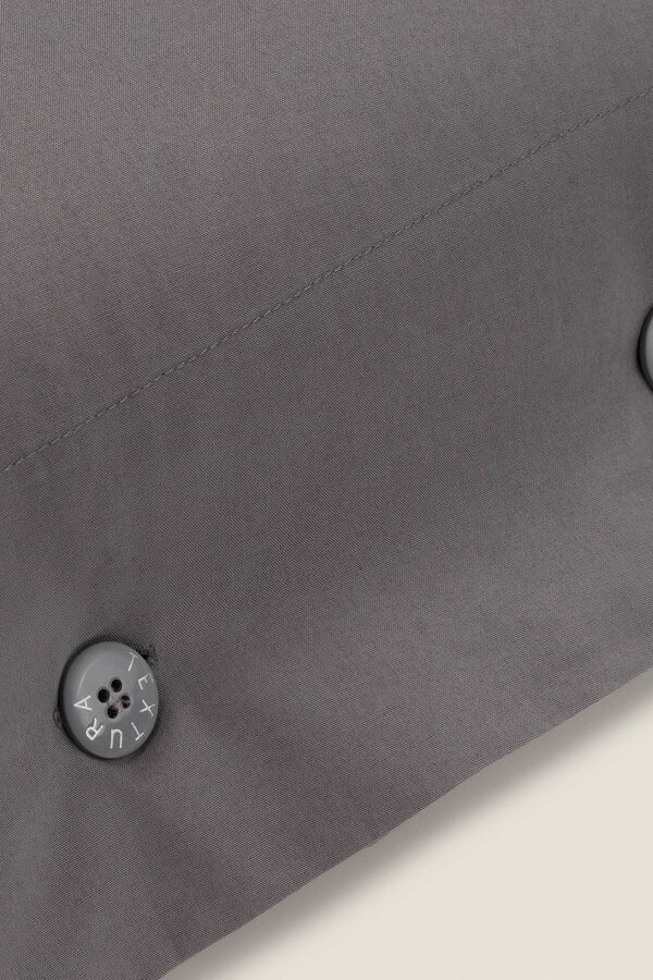 Textura Funda almohada algod&oacute;n org&aacute;nico. Cama 180-200cm. gris