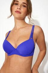 Promise Sutiã biquíni com bojo e argolas azul