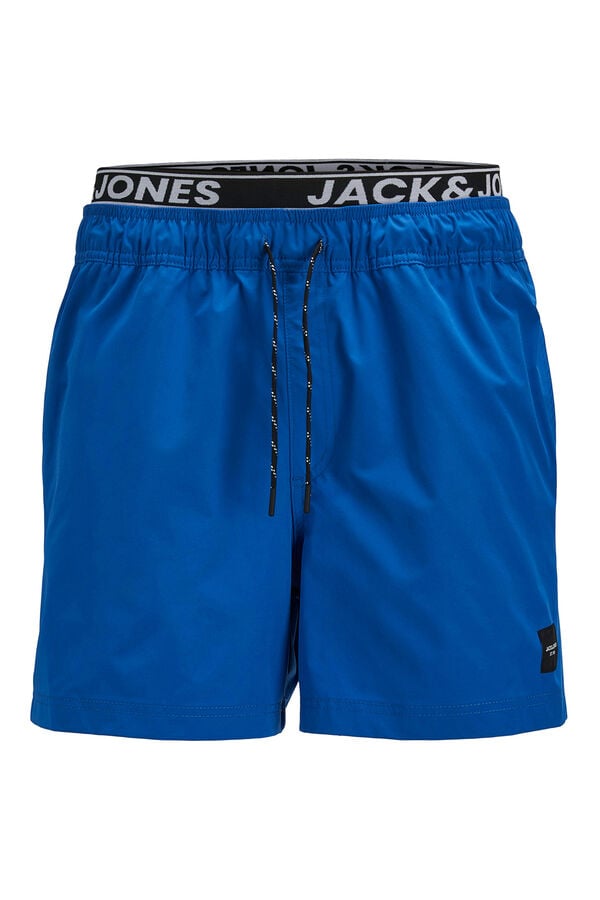 Jack & Jones Mai&ocirc; liso com c&oacute;s com logo  azul