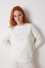 Women'secret Pijama polar longo marfim bege