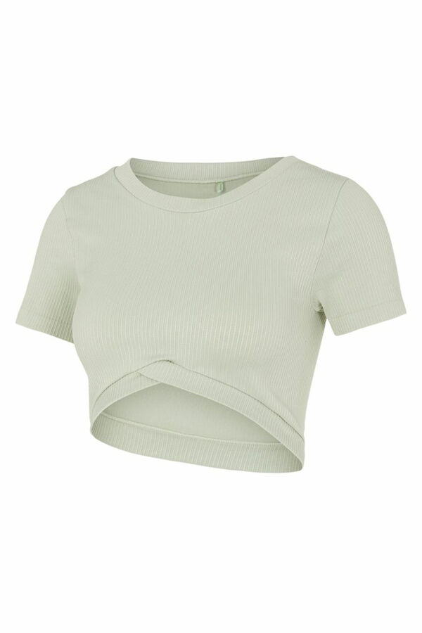 Womensecret Camiseta crop seamless maternity gris