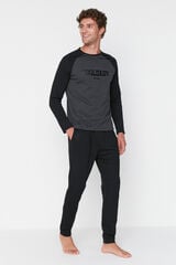 Trendyol Conjunto pijama largo negro "Cooldaddy" estampado