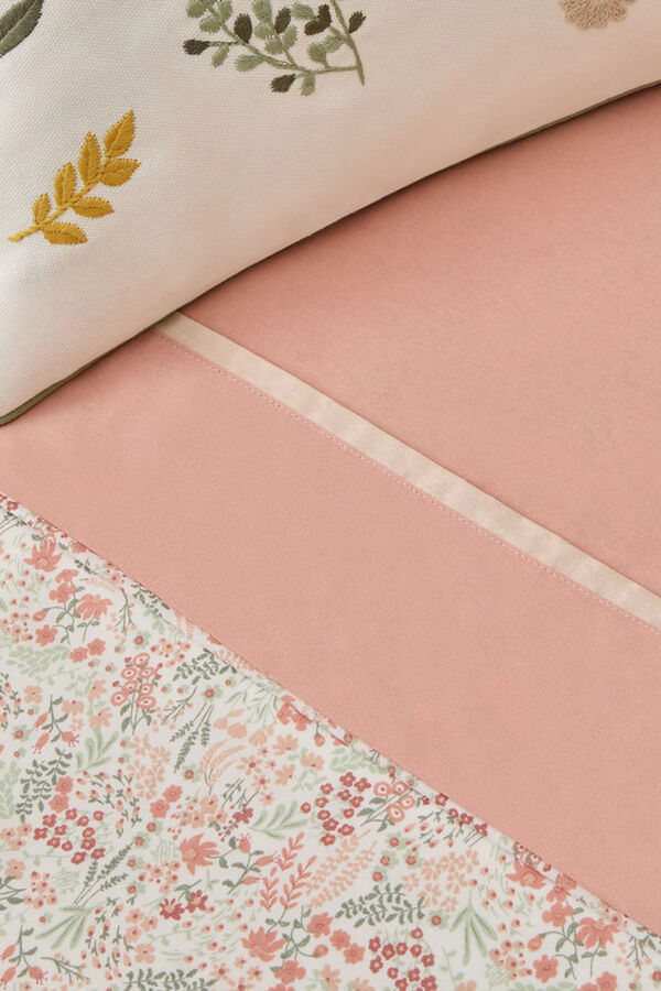 Textura Len&ccedil;ol algod&atilde;o flores rosa