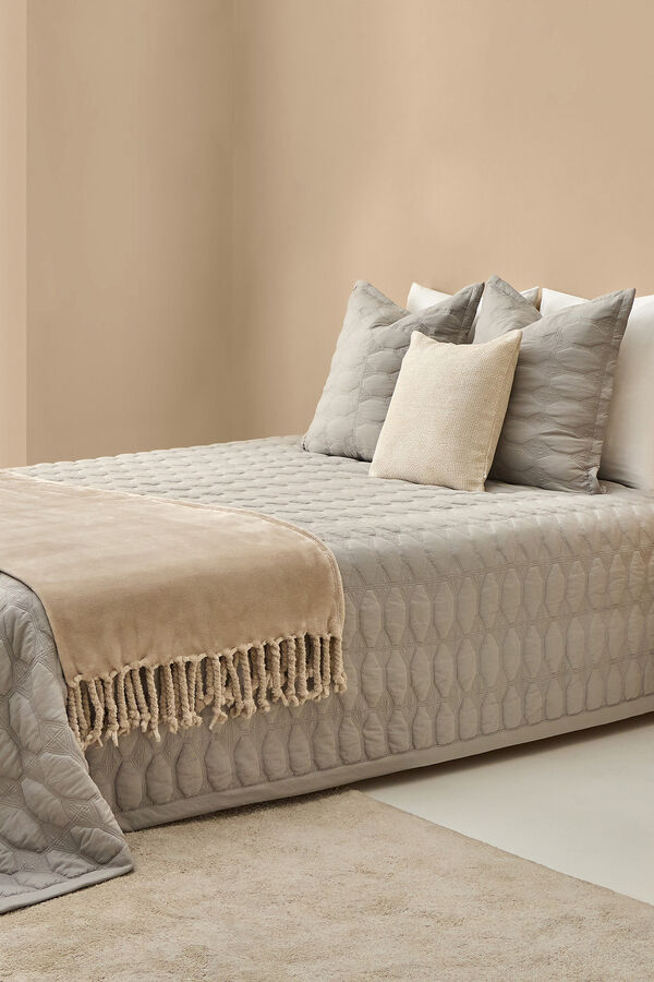 Textura Colcha acolchado geom&eacute;trico gris