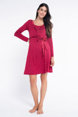 Ohma! Camis&oacute;n lactancia m/l estampado corbater burdeos