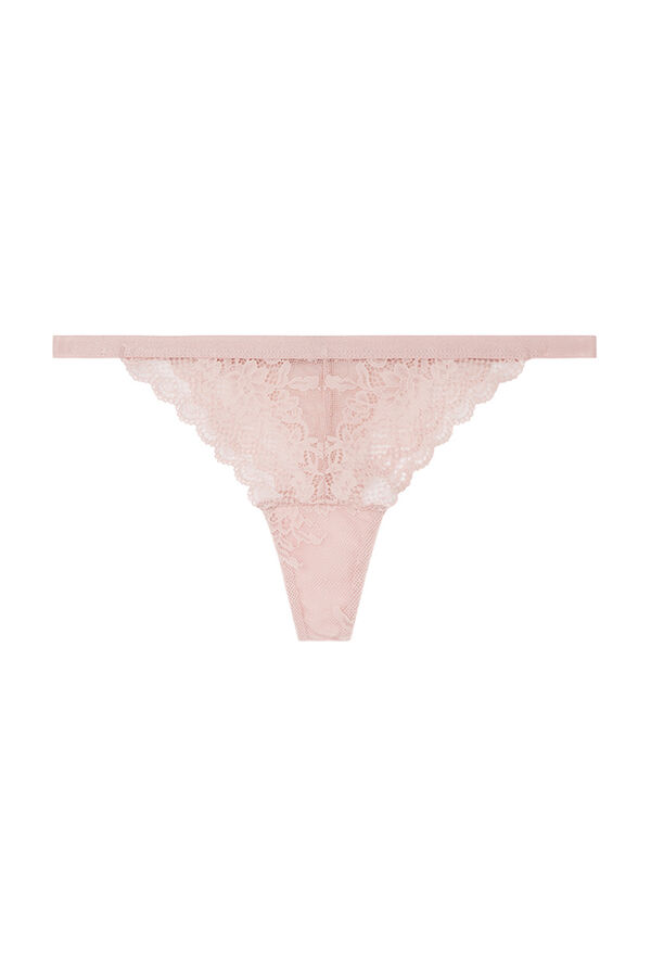 Women'secret Tanga tira encaje rosa rosa