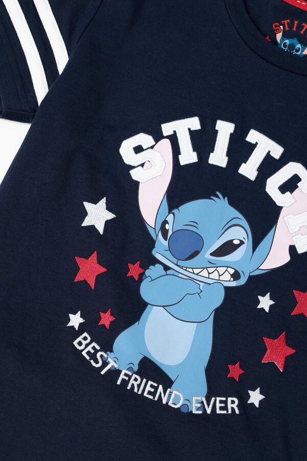 Admas Pijama curto Stitch university azul