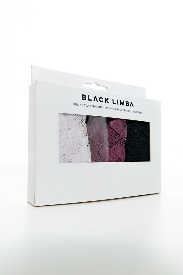 Black Limba Pack 3 bragas cl&aacute;sicas encaje estampado
