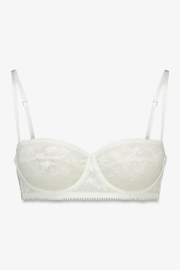 Women'secret Sujetador balconette PRETTY encaje blanco  blanco