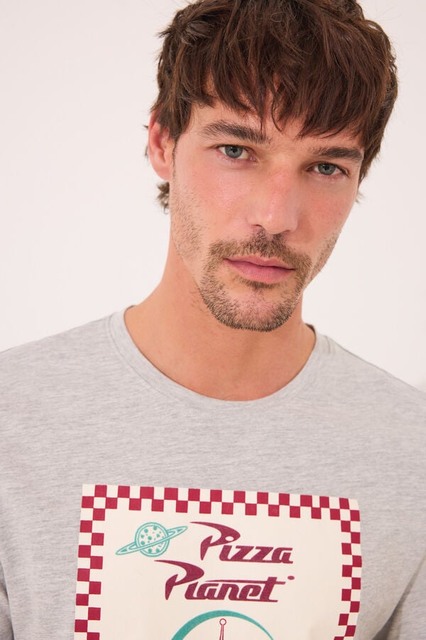 Women'secret Pijama curto masculino 100% algod&atilde;o Pizza Planet vermelho