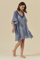 Textura T&Uacute;NICA ALGOD&Oacute;N DETALLE CUELLO azul