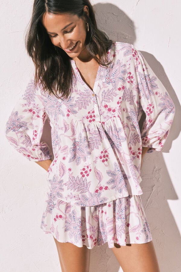 Women'secret Conjunto de saia e camisola estampadas estampado